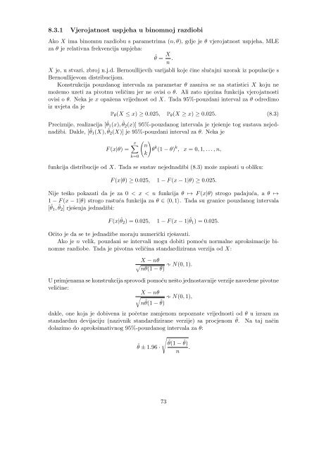 Vjerojatnost i matematička statistika - Poslijediplomski specijalistički ...