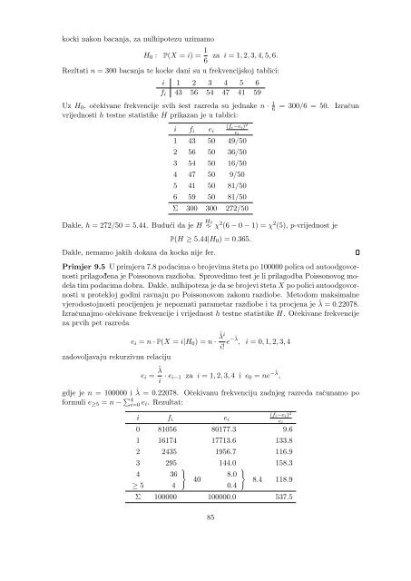 Vjerojatnost i matematička statistika - Poslijediplomski specijalistički ...