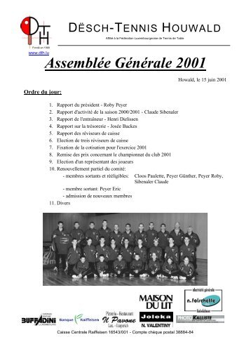 AssemblÃ©e GÃ©nÃ©rale 2001 - DT Houwald