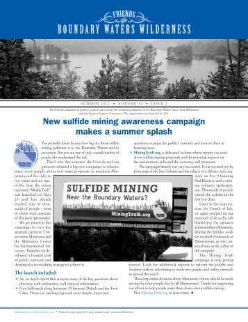 view the newsletter as a PDF. - Friends of the Boundary Waters ...