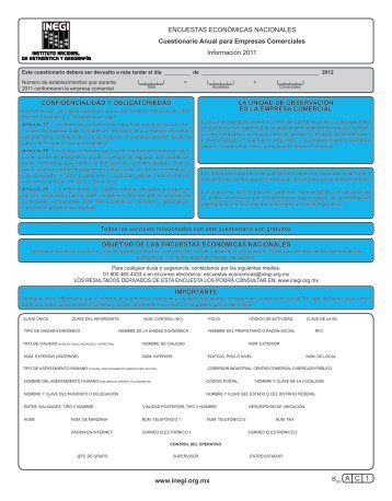 CUESTIONARIO ANUAL PARA EMPRESAS COMERCIALES - Inegi