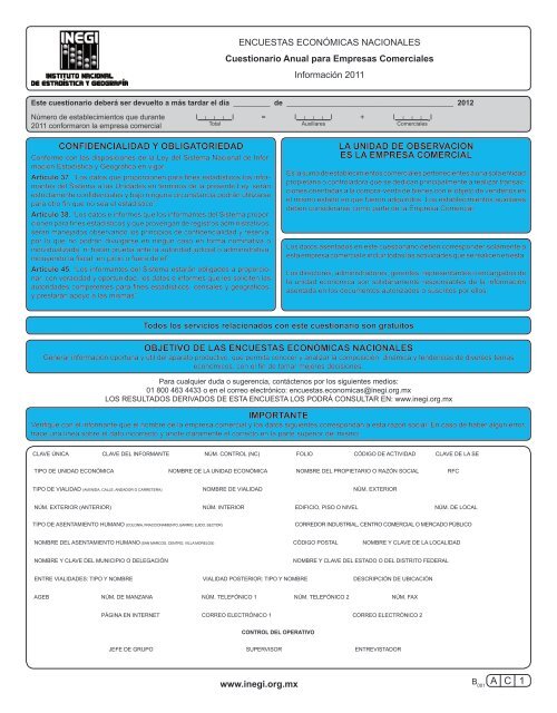 CUESTIONARIO ANUAL PARA EMPRESAS COMERCIALES - Inegi