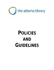 POLICIES AND GUIDELINES - The Alberta Library