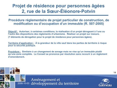 Présentation PowerPoint du 27 septembre 2006 - Ville de Gatineau