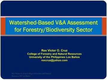 V&A Assessment Framework and Tools for Forestry/Biodiversity Sector