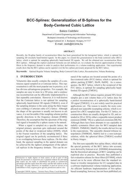 BCC-Splines: Generalization of B-Splines for the Body-Centered ...