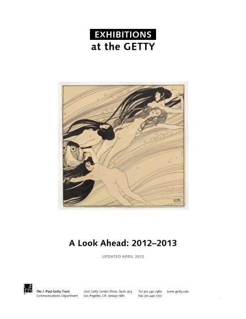 Exhibitions at The GETTY - News from the Getty