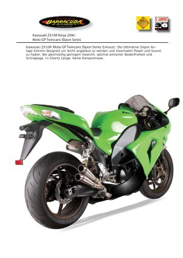 Kawasaki ZX10R Ninja 2006 - Moto GP Twincans Slipon Series