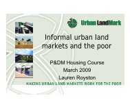 Informal urban land markets and the poor