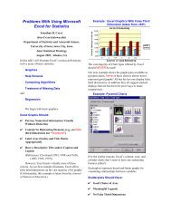 Problems With Using Microsoft Excel for Statistics - Department of ...