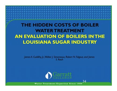 Boiler Water.pdf - The Jamaican Sugar Industry