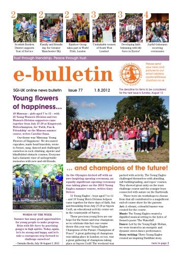 Young flowers of happiness... - SGI-UK E-Bulletin and Podcast