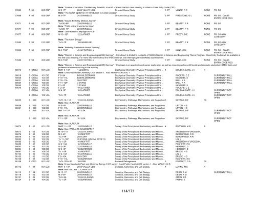 UCB Online Schedule of Classes: Search Results