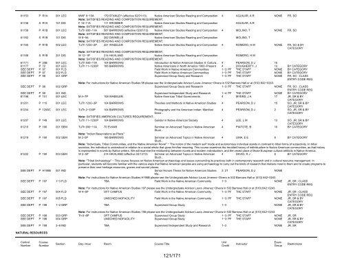 UCB Online Schedule of Classes: Search Results