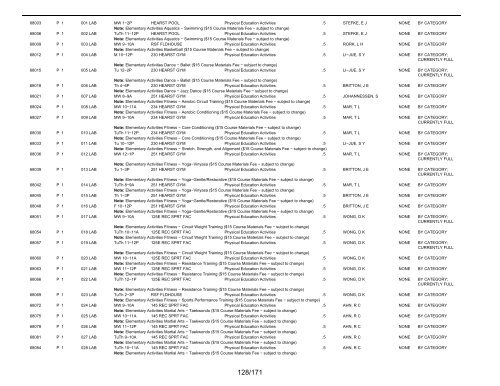 UCB Online Schedule of Classes: Search Results