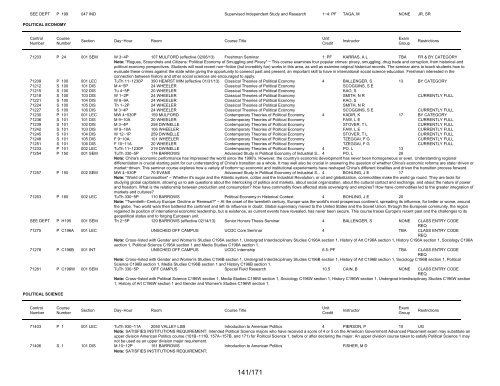 UCB Online Schedule of Classes: Search Results