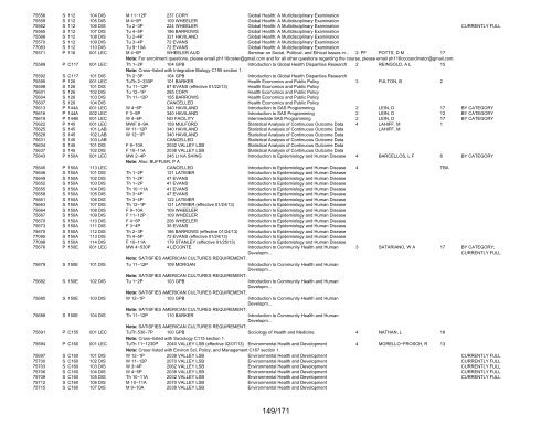 UCB Online Schedule of Classes: Search Results