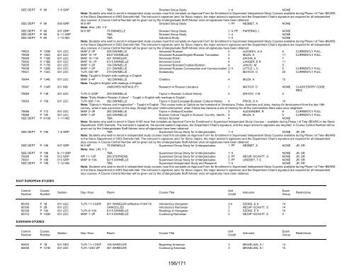 UCB Online Schedule of Classes: Search Results