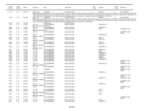 UCB Online Schedule of Classes: Search Results