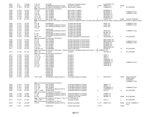 UCB Online Schedule of Classes: Search Results