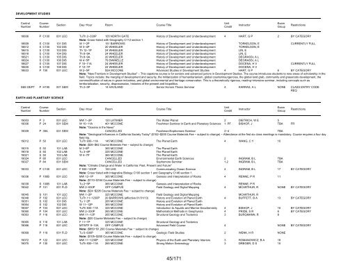 UCB Online Schedule of Classes: Search Results