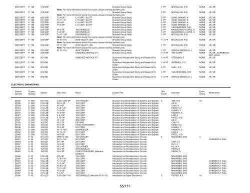 UCB Online Schedule of Classes: Search Results