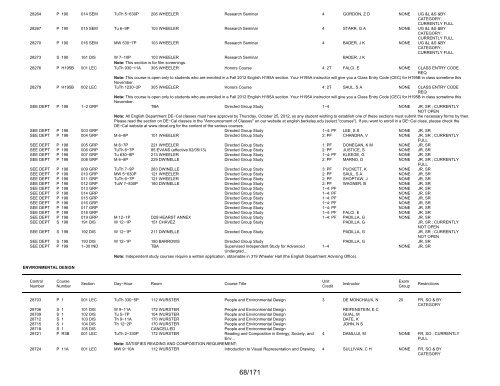 UCB Online Schedule of Classes: Search Results