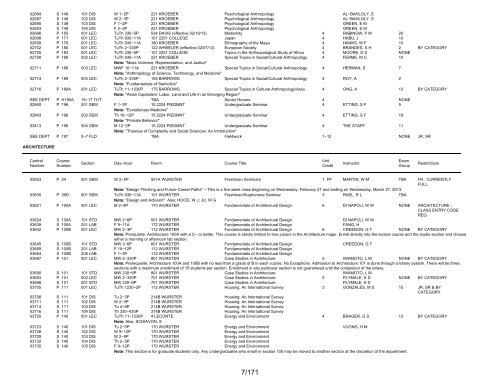 UCB Online Schedule of Classes: Search Results