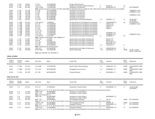 UCB Online Schedule of Classes: Search Results