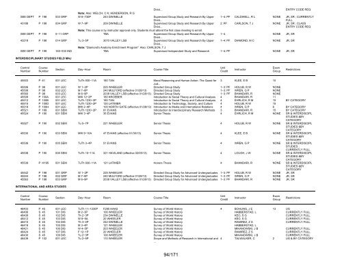 UCB Online Schedule of Classes: Search Results