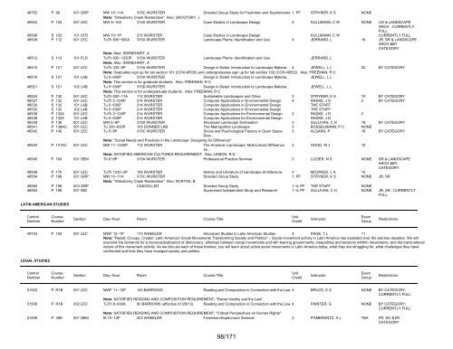 UCB Online Schedule of Classes: Search Results