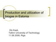 Production and utilization of biogas in Estonia (Mr. Ãlo ... - BEF Group
