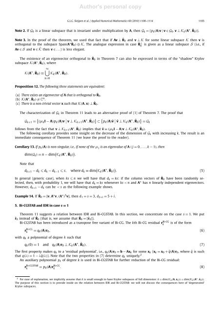 Gerard L.G. Sleijpen, Peter Sonneveld and Martin B. van Gijzen, Bi ...