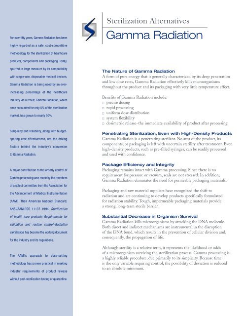 Gamma Sterilization - Sterigenics International