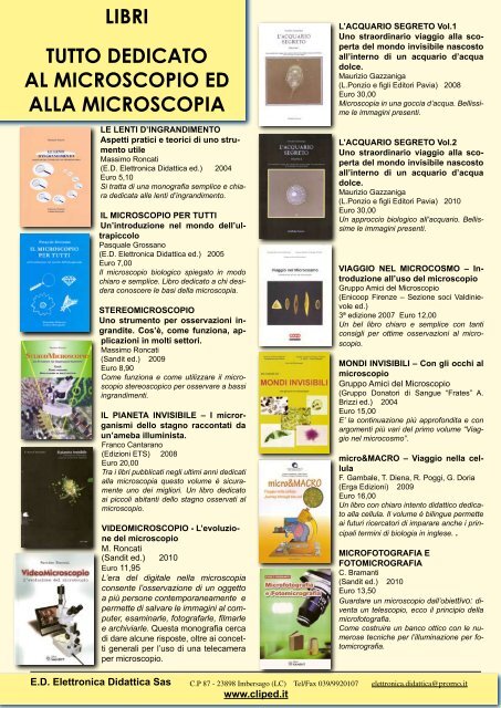 Elenco di libri dedicato alla microscopia in pdf - Elettronica Didattica