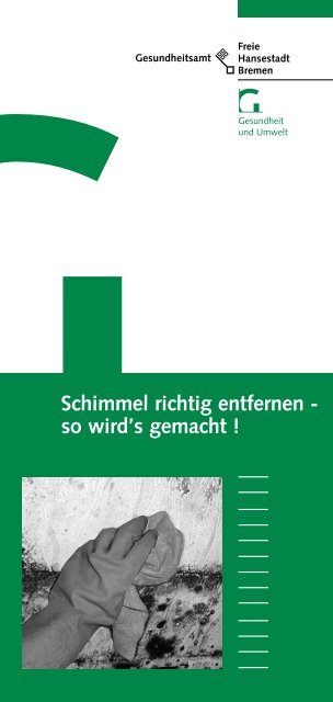 Flyer Schimmel richtig entfernen - Gesundheitsamt Bremen