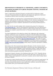 PHD POSITION IN THEORETICAL CHEMISTRY, AARHUS ...