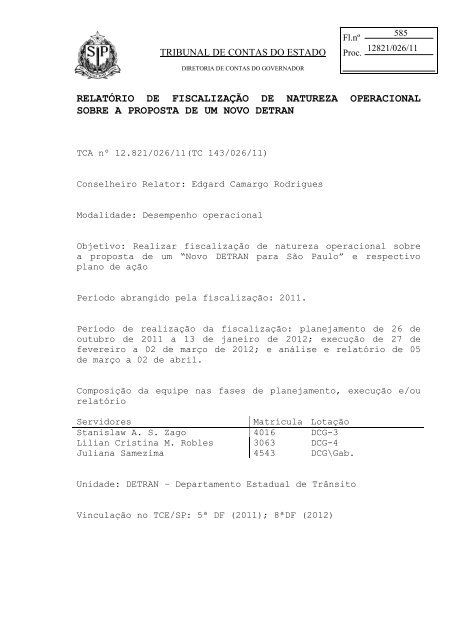 relatÃ³rio de fiscalizaÃ§Ã£o de natureza operacional - Tribunal de ...