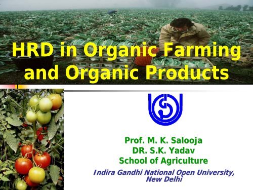 HRD in Organic Farming and Organic Products