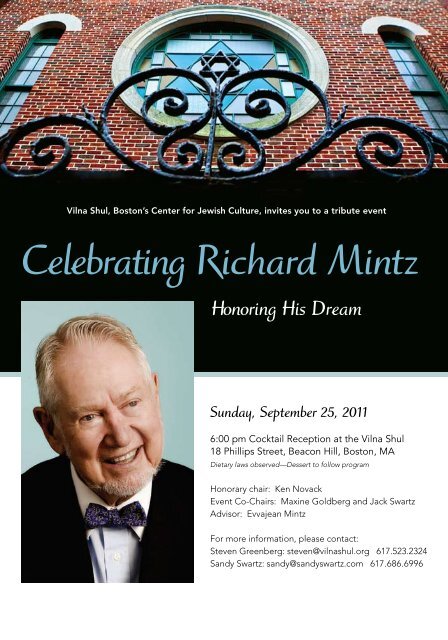 Celebrating Richard Mintz - The Vilna Shul