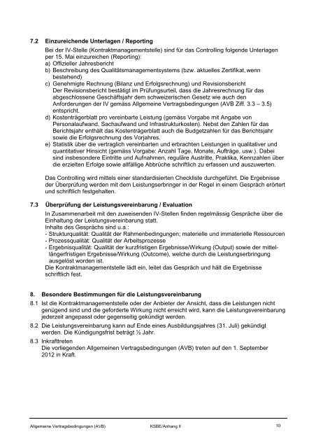 Allgemeine Vertragsbedingungen - IV-Stelle des Kantons Solothurn