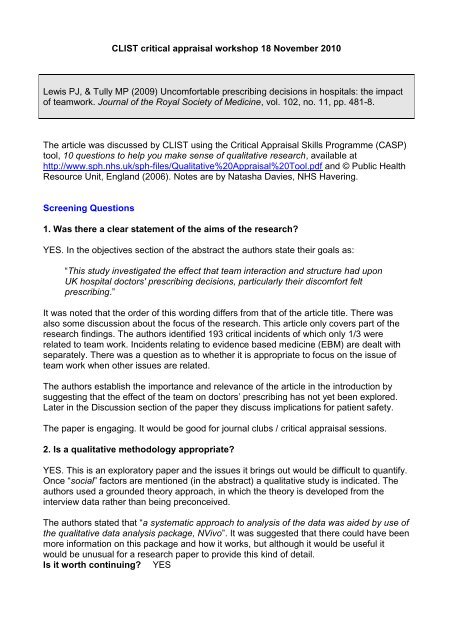 how to critically analyse a research article