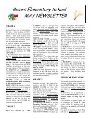 Rivers Elementary School MAY NEWSLETTER - Rolling River ...