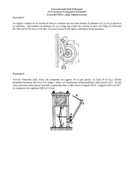 Esercizi di statica