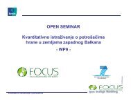 OPEN SEMINAR Kvantitativno istraÅ¾ivanje o ... - Focus-Balkans