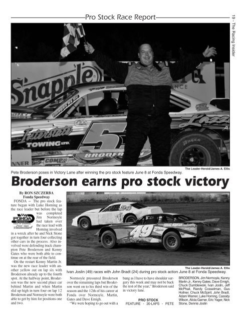 Fonda Speedway - The Leader Herald