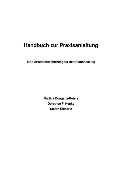 Handbuch zur Praxisanleitung