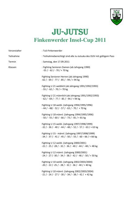 Finkenwerder Insel-Cup 2011 - Hamburgischer Ju-Jutsu Verband e.V.
