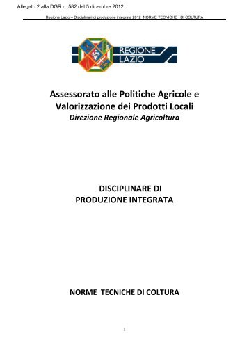 2 DGR 582 del 05 12 2012 - Disciplinare di produzione integrata