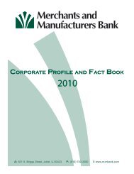 Merchants and Manufacturers Bank Fact Book - Ambassador ...